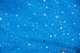 Shooting Star Foil Organza Polyester Fabric - Sheer Silver Metallic Star, 58/60" Width (1 Yard)