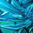 Turquoise Spandex Lame Foil Stretch Metallic Fabric,