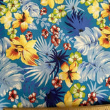 Hawaiian Floral Mix Poly Cotton Fabric - Tropical Floral, Multicolor, 58/60" Width (1 Yard)