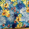 Hawaiian Floral Mix Poly Cotton Fabric - Aqua Hawaiian Floral Print, 58/60" Width