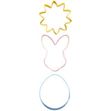 Wilton Easter Flower, Bunny and Egg Metal Cookie Cutter Set, 3-Piece