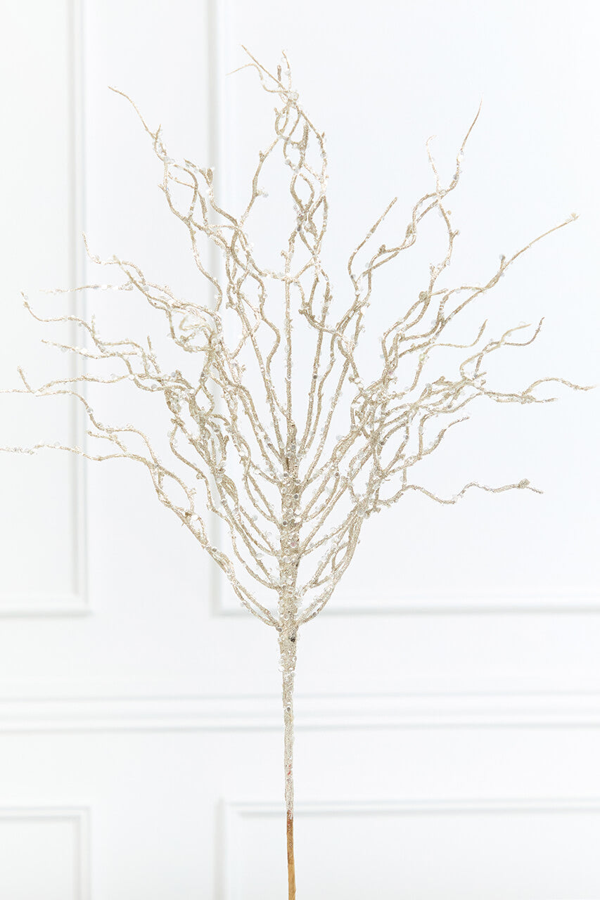 34" Snow Glitter Twig Branch