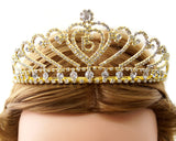 Gold Crystal Mis Quince Quinceañera Rhinestone Tiara