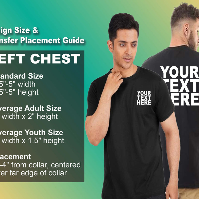 Pack: 12 Fast Custom Tees – Print Your Own Design on Front & Back (Black)