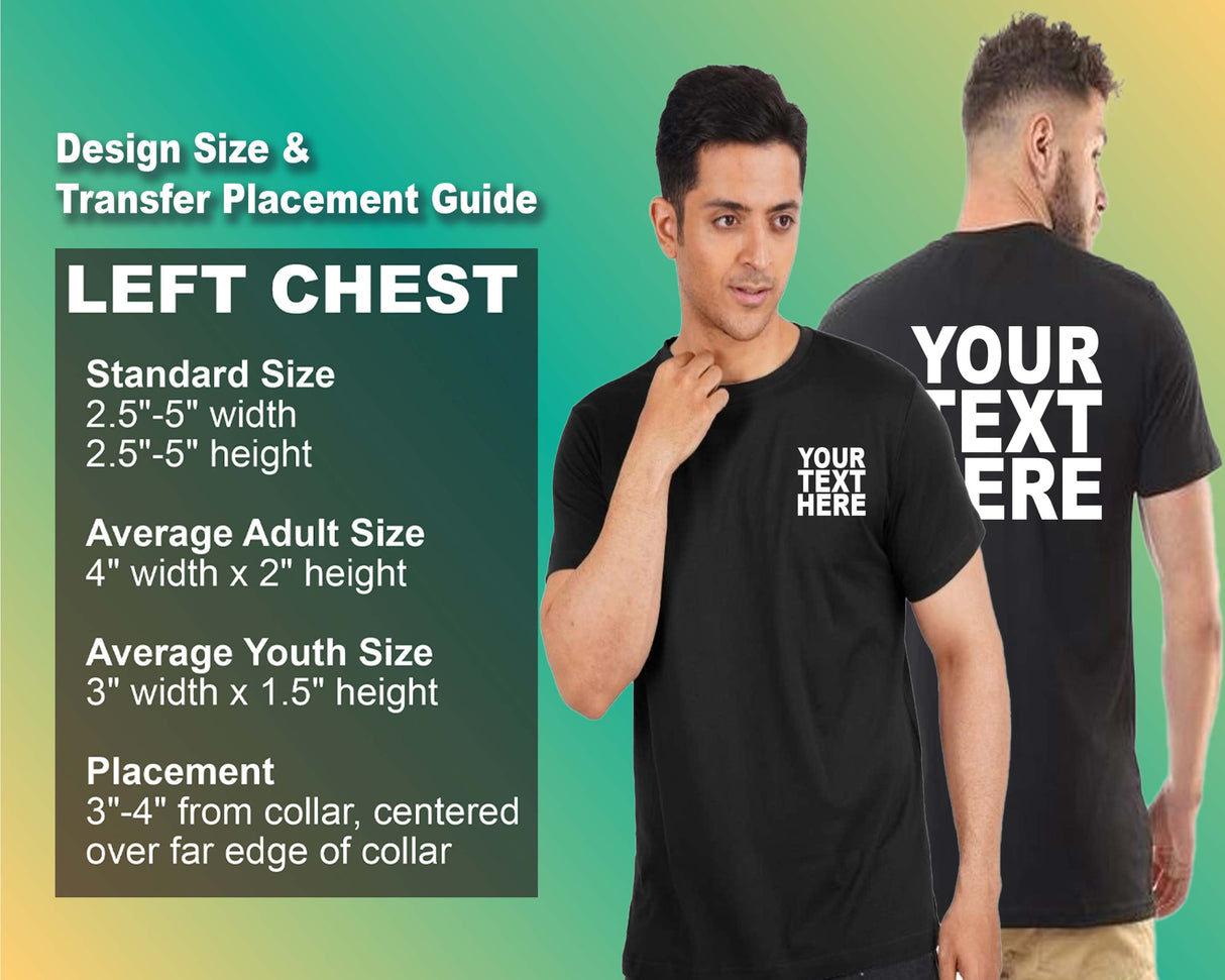 Pack: 12 Fast Custom Tees – Print Your Own Design on Front & Back (Black)
