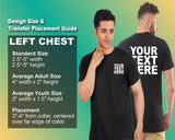 Pack: 12 Fast Custom Tees – Print Your Own Design on Front & Back (Black)