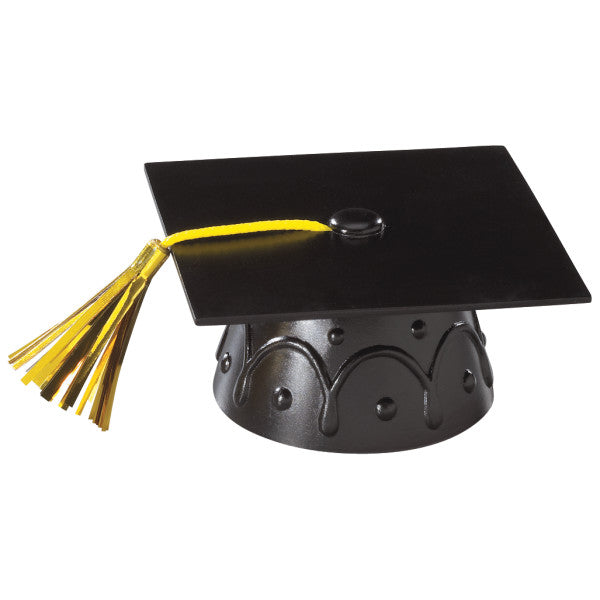 Graduation Black Grad Cap with Tassels Layon Cake - 12 set