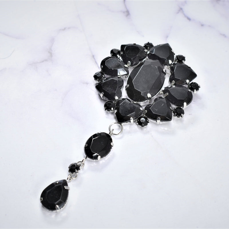 Gemstone Patch Applique Black Multi-Shape 2.5 x 5