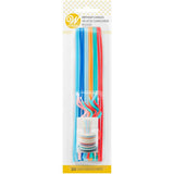 Wilton Blue, Orange, Teal and Red Straight and Curly Birthday Candles, 20-Count