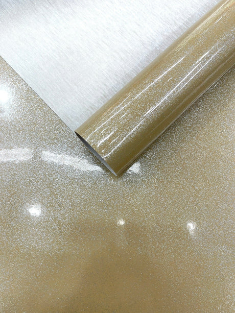 Ultra Sparkle Glitter Upholstery Vinyl Fabric - Glitter Texture, 54" Width (1 Yard)