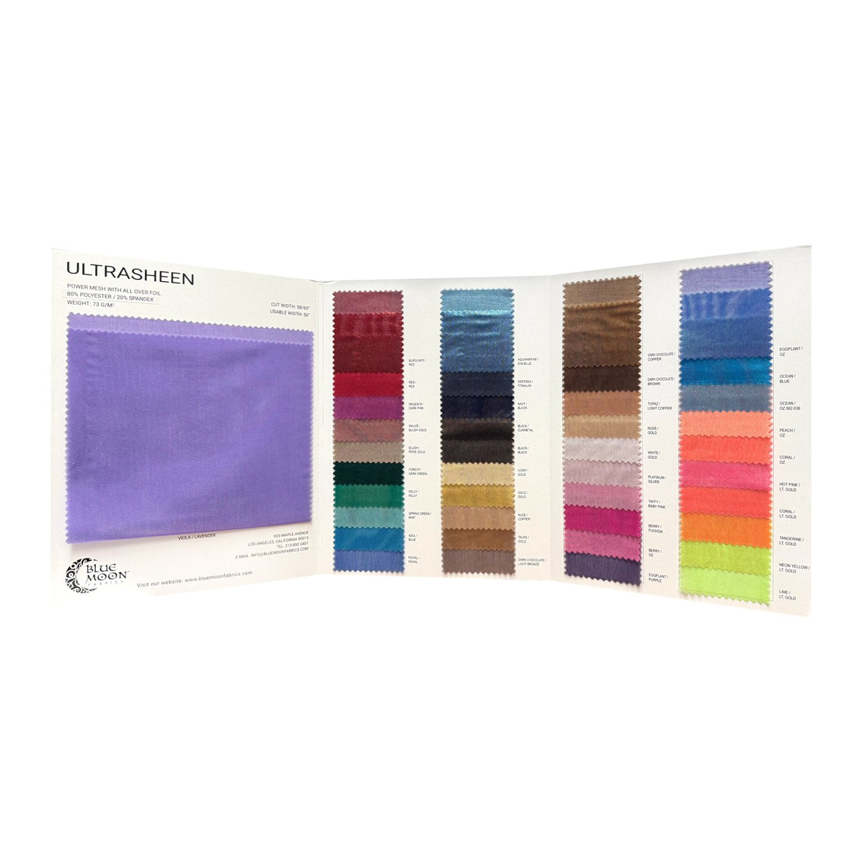 Foiled Power Mesh Color Card