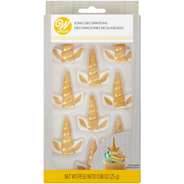 Wilton Unicorn Ears and Horn Icing Decorations, 0.88 oz. 9 Count