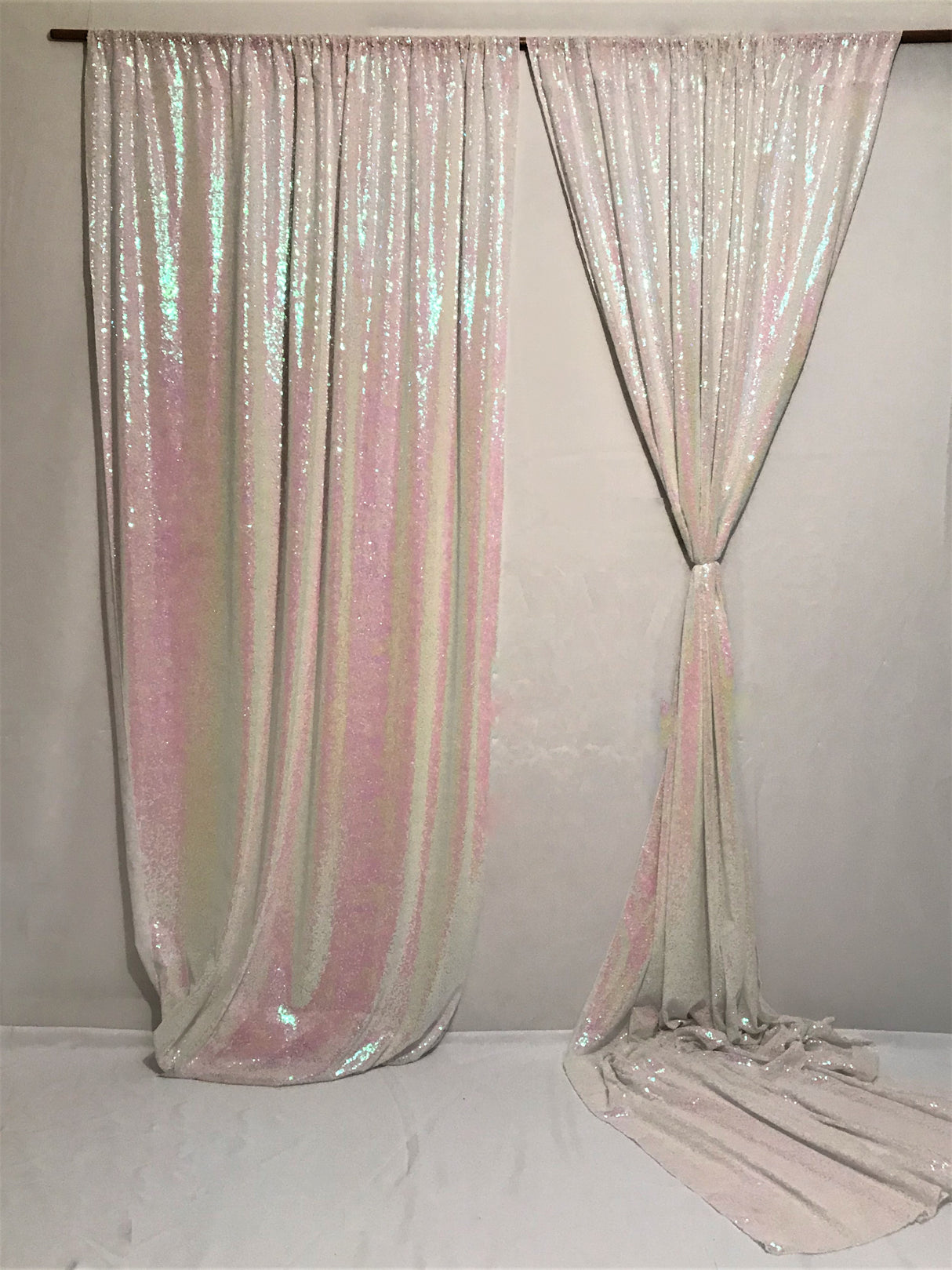 Sequins Backdrop Polyester Fabric - Sequins, Multiple Colors, 4 Feet X 8 Feet (2 Panels)
