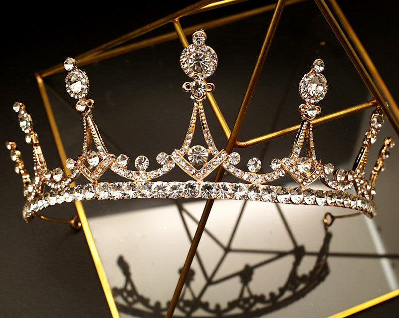 Gold Art Deco Style Rhinestone Tiara