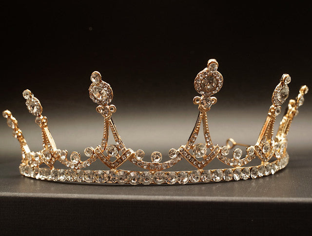 Gold Art Deco Style Rhinestone Tiara