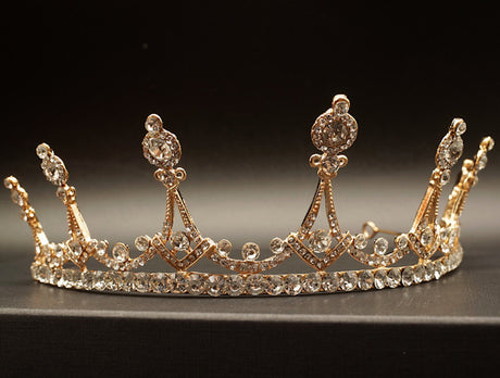 Gold Art Deco Style Rhinestone Tiara