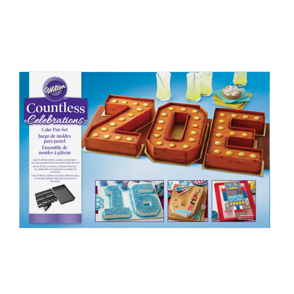 Wilton Numbers and Letters Cake Pan plus shapes, 10-Piece Alphabet