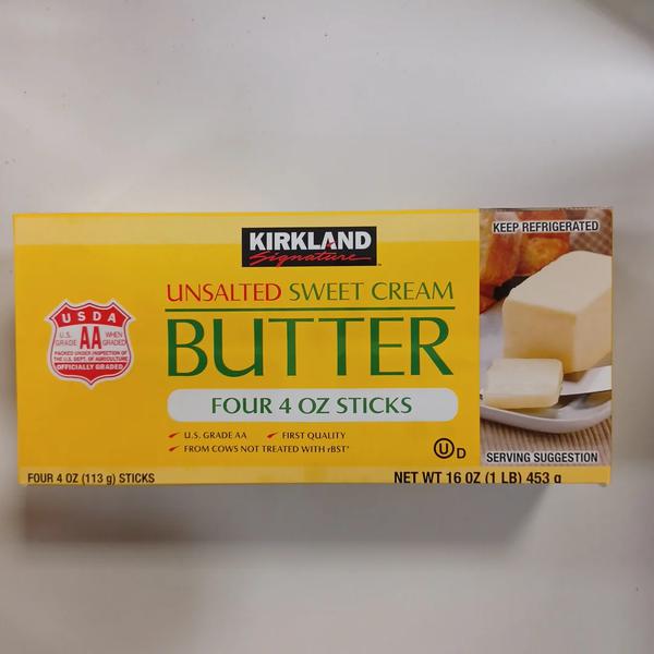 Kirkland Unsalted Sweet Cream Butter