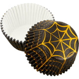 Wilton Gold Foil Spider Web Standard Halloween Cupcake Liners, 24-Count