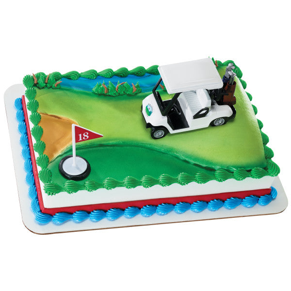 Golf Cart and 18t Hole Flag Cake Decorating Set – 2 Piece