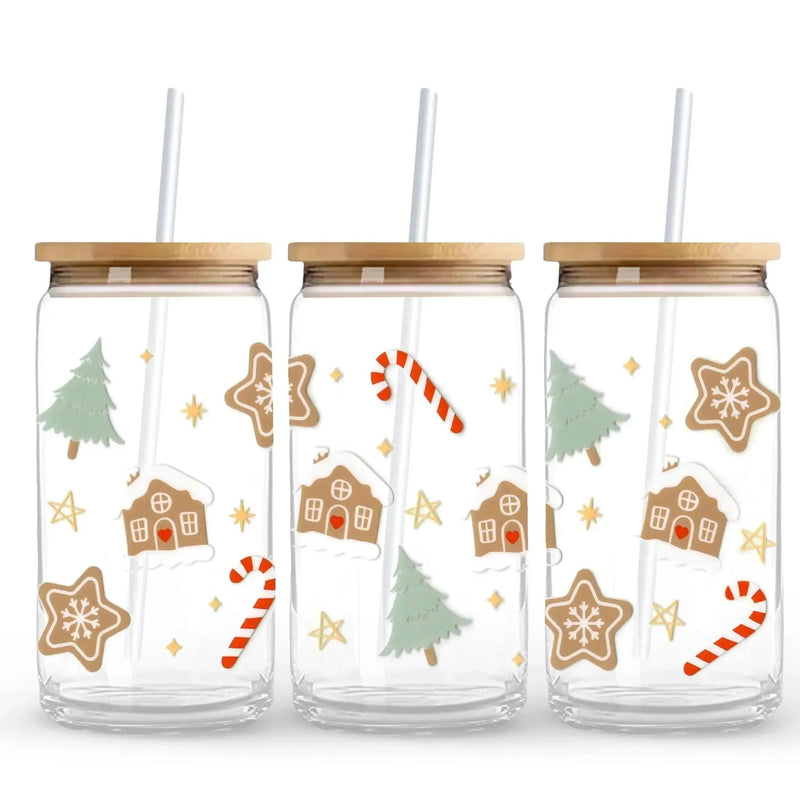 UV DTF Wrap - Christmas Trees & Gingerbread (9.7" x4.3")
