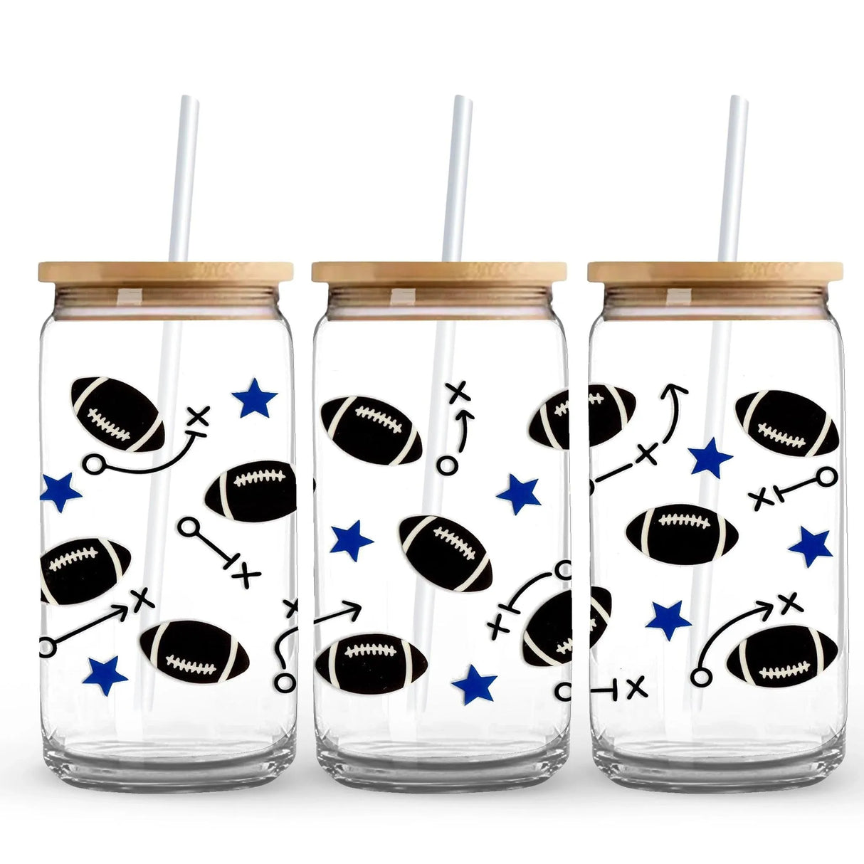 UV DTF Wrap -  Football & Plays (9.7" x 4.3")