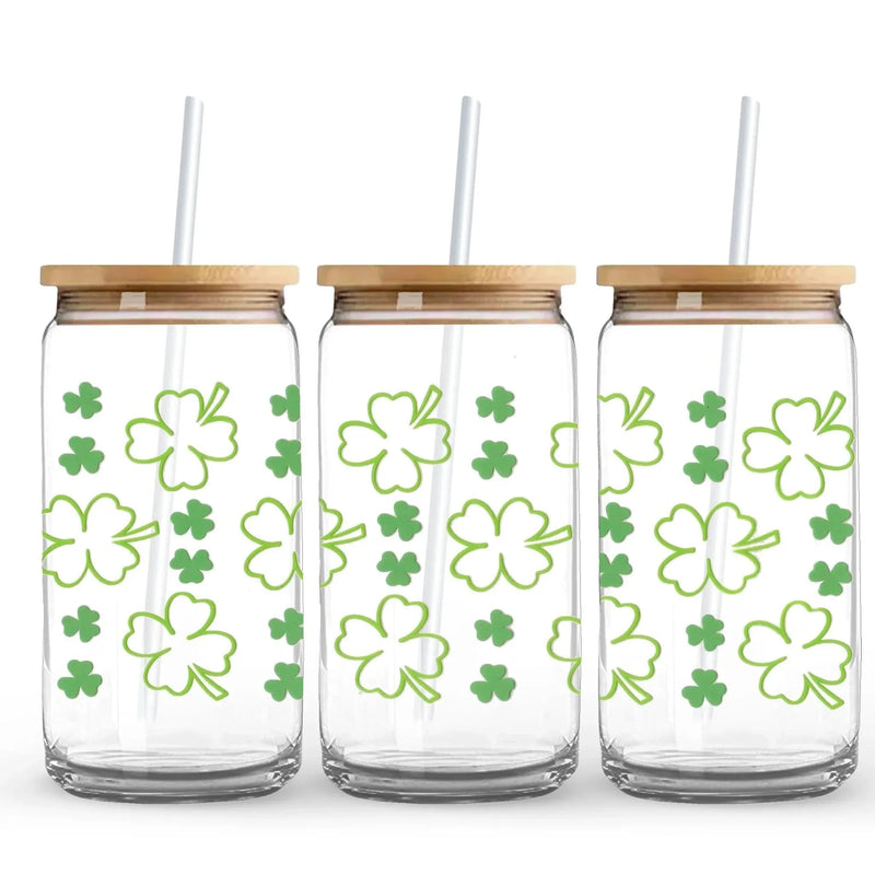 UV DTF Wrap - Green Shamrocks (9.7" x 4.3")