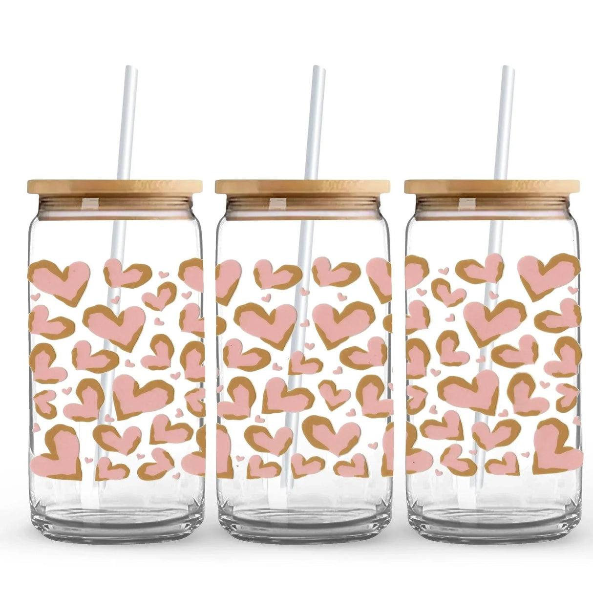 UV DTF Wrap - Pink Leopard Heart (9.7" x 4.3")