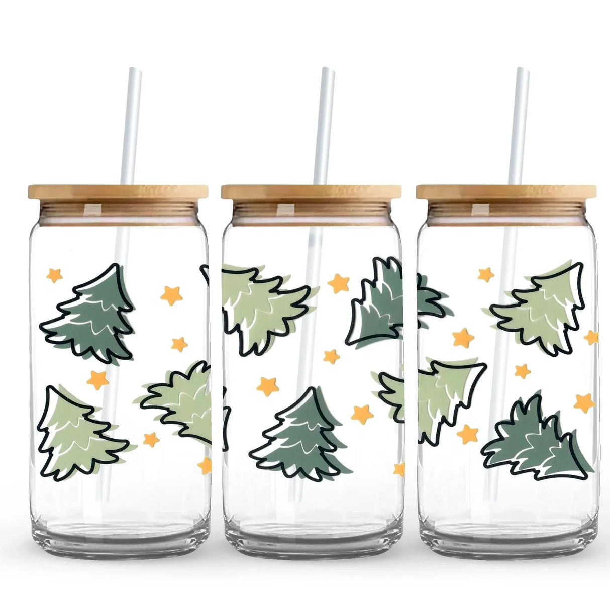 UV DTF Wrap -  Winter Green Trees (9.7" x 4.3")