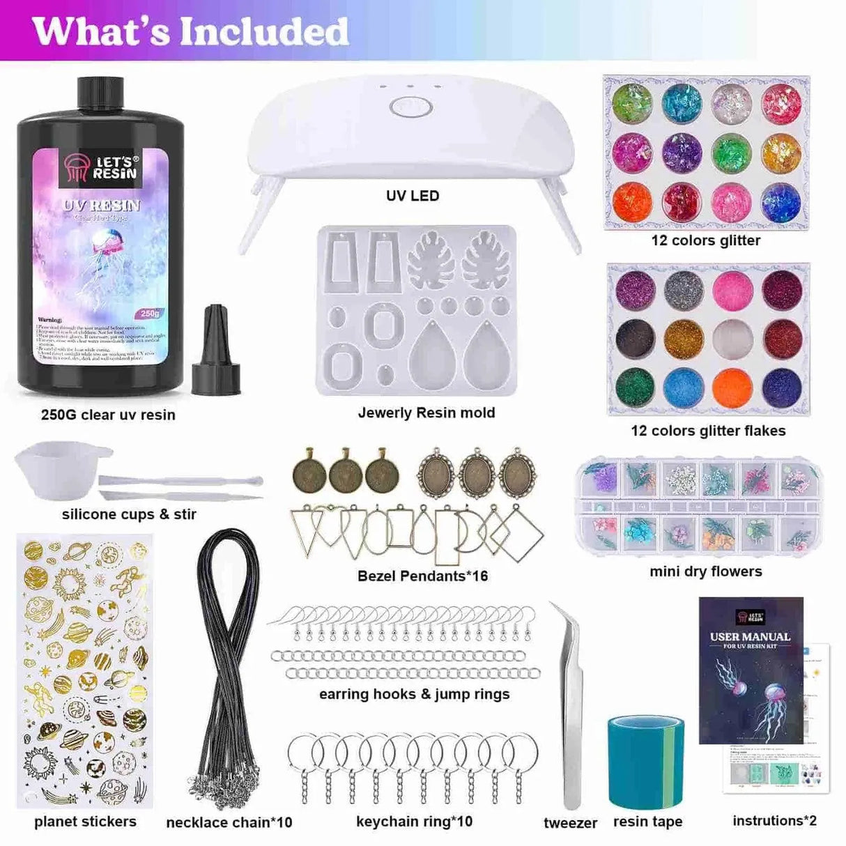 UV Resin Kit - Keychain, Jewelry & Light
