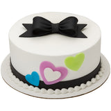 Black Gum Paste Bows cake toppers - 12 count package