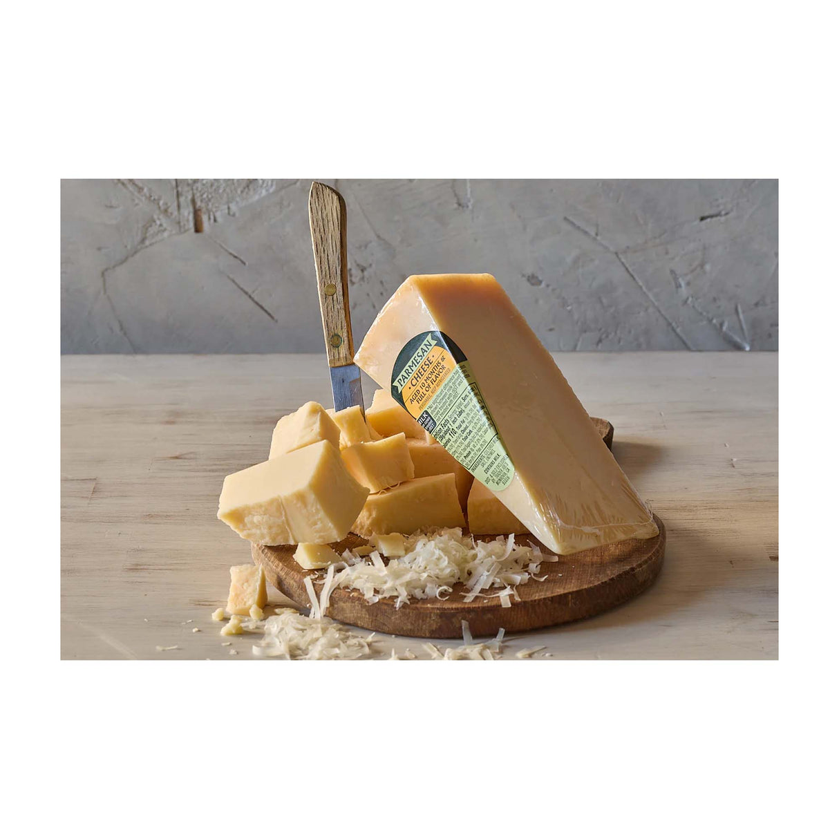 Parmesan Cheese Sharp, Savory, Hard, Granular Texture