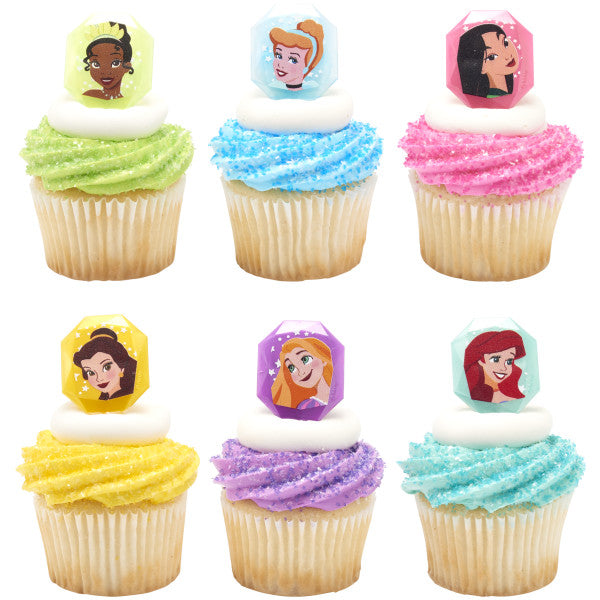 Disney Princess Characters Rings for Cupcakes and Cakes Toppers, 144 Pack