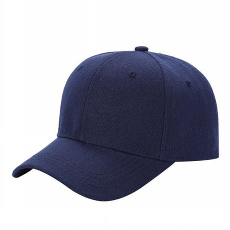 Baseball Caps Polyester Fabric - Navy, 6 Panels, Structured, Curved Bill, One Size (1 Cap)