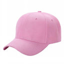 Baseball Caps Polyester Fabric - Light Pink, 6 Panels, Curved Bill (One Size)