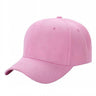 Baseball Caps Polyester Fabric - Light Pink, 6 Panels, Curved Bill (One Size)