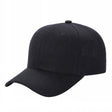 Baseball Caps Polyester Fabric - Black, 6 Panels, Structured, Curved Bill, Adjustable Hook And Loop Closure (One Size)