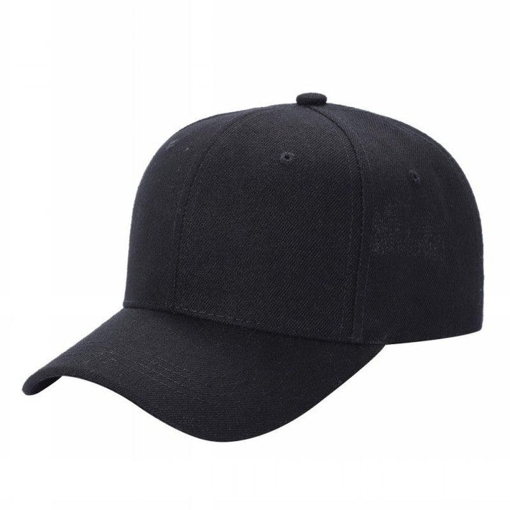 Baseball Caps Polyester Fabric - Black, 6 Panels, Structured, Curved Bill, Adjustable Hook And Loop Closure (One Size)