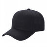 Baseball Caps Polyester Fabric - Black, 6 Panels, Structured, Curved Bill, Adjustable Hook And Loop Closure (One Size)