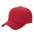 Baseball Caps Polyester Fabric - Red, 6 Panels, Structured, Curved Bill (One Size)