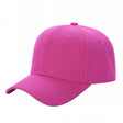Baseball Caps Polyester Fabric - Hot Pink, 6 Panels, Curved Bill, Adjustable Hook And Loop Closure (One Size)