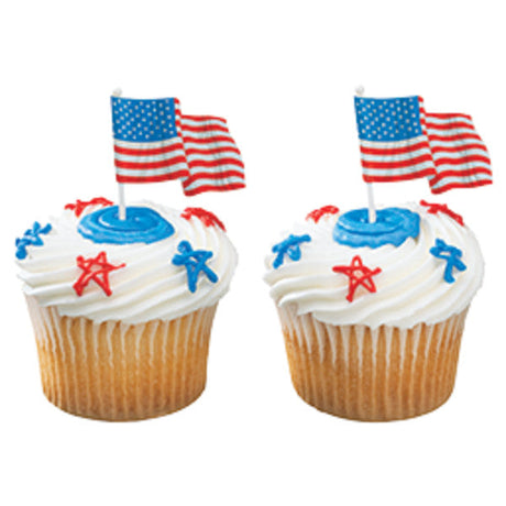 American Flag Paper themed Cupcake Cake Decorating pics 144 set