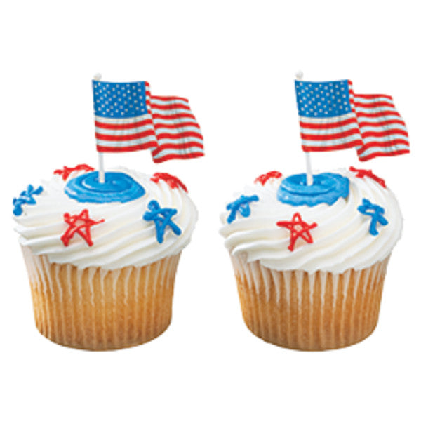 American Flag Paper themed Cupcake Cake Decorating pics 144 set