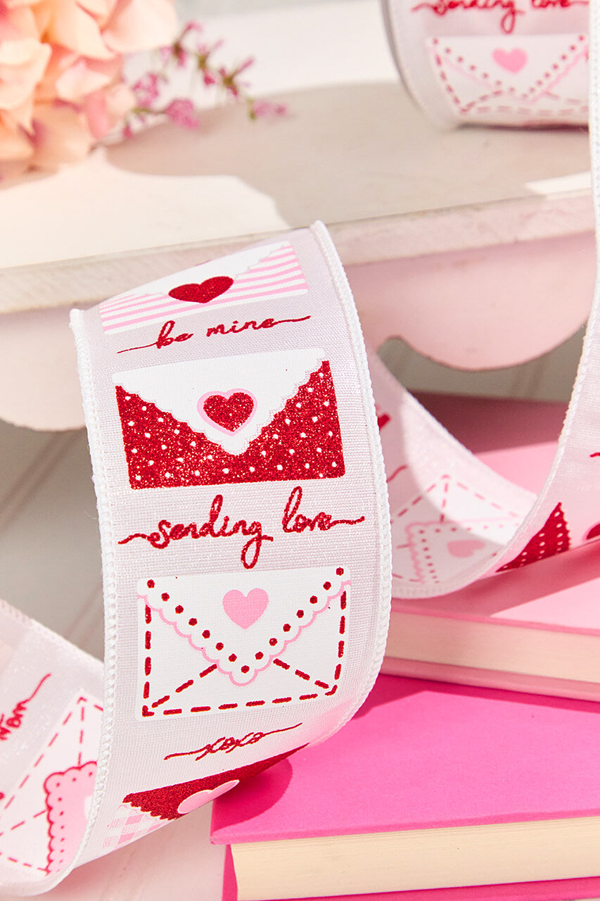 2.5" x 10 Yard Valentine Letters Ribbon