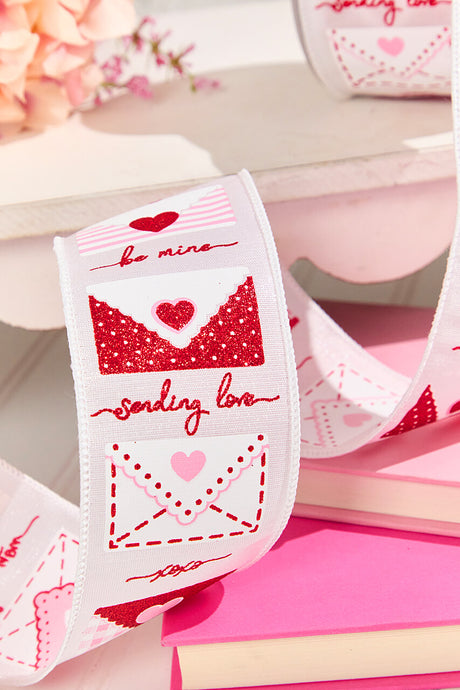 2.5" x 10 Yard Valentine Letters Ribbon