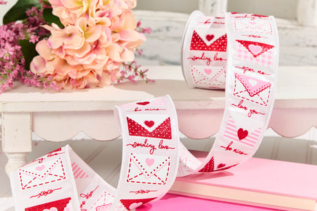 2.5" x 10 Yard Valentine Letters Ribbon