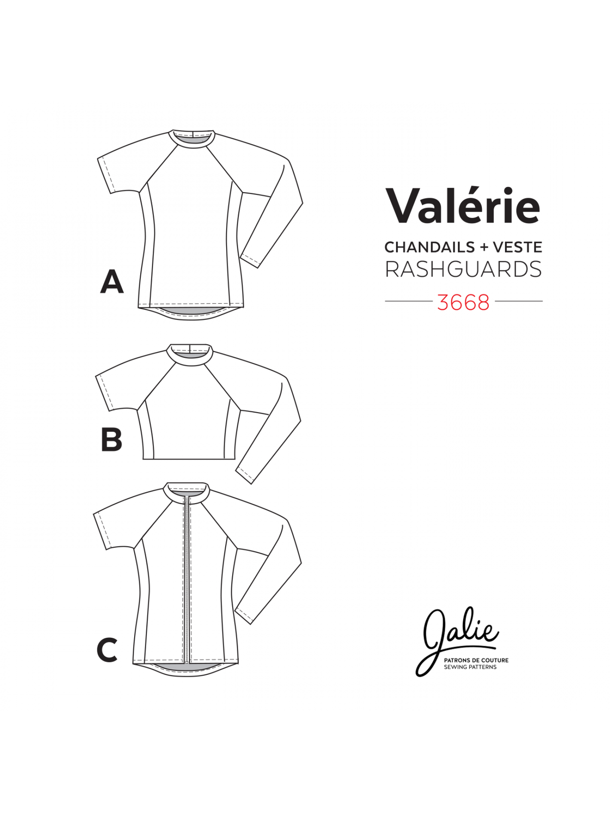 Valerie Swim Shirts Sewing Pattern by Jalie