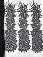 Vegas Beaded Feather Design Mesh Fabric - Beaded Feather Pattern, 50" Width (1 Panel)