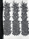 Vegas Beaded Feather Design Mesh Fabric - Beaded Feather Pattern, 50" Width (1 Panel)