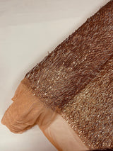 Vegas Beaded Sequin Stretch Mesh Fabric - Beaded Sequin Embroidered, 54" Width (1 Yard)